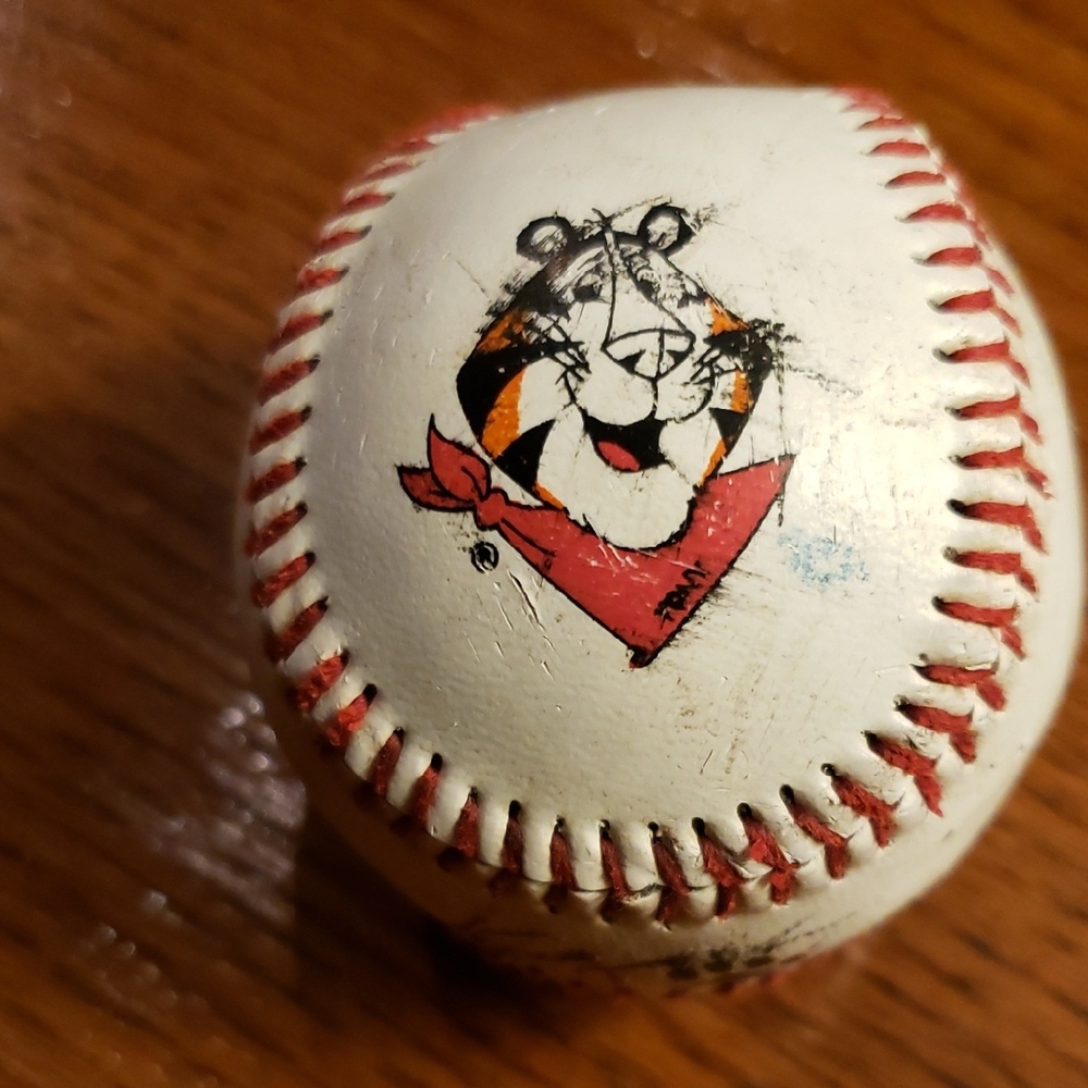 White Baseball with Tiger Logo
